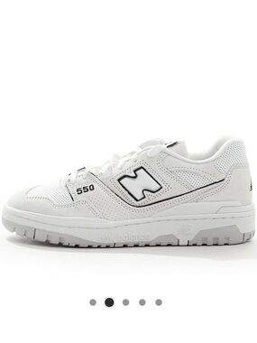 New Balance 550 White Sneakers with Black Accents SZ WMNS 9/ MENS 7.5
